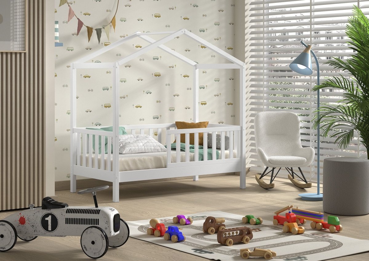 VIPACK - Lit Cabane Junior DALLAS 70x140cm Blanc