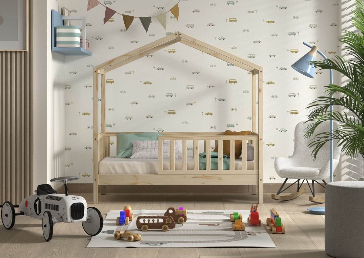 VIPACK - Lit Cabane Junior DALLAS 70x140cm Naturel