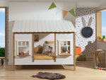 VIPACK - Lit Cabane(05) HOUSEBED 90x200cm Blanc
