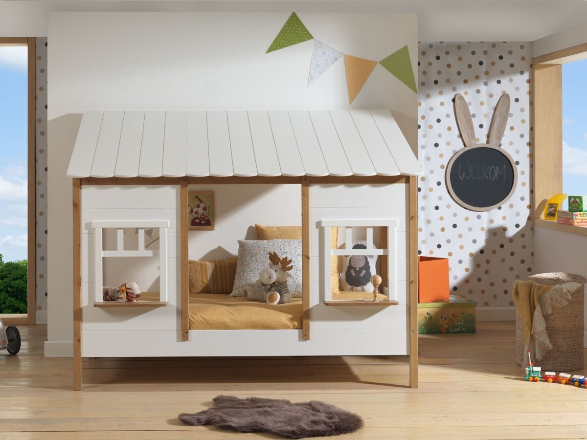VIPACK - Lit Cabane(05) HOUSEBED 90x200cm Blanc