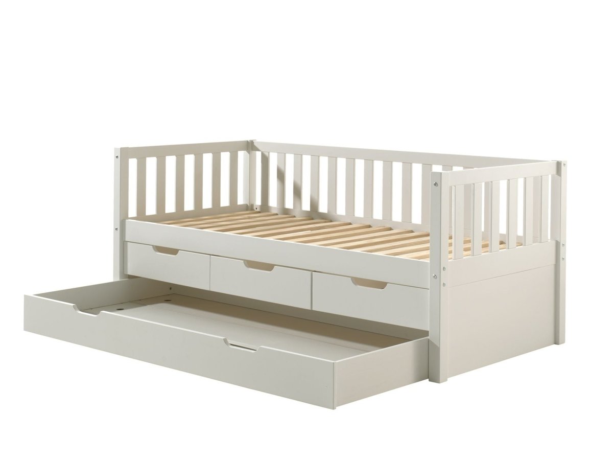 VIPACK - Lit Capitaine (91) FRITZ 90x200 cm Blanc