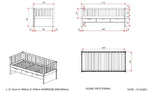 VIPACK - Lit Capitaine (91) FRITZ 90x200 cm Pin Laiteux