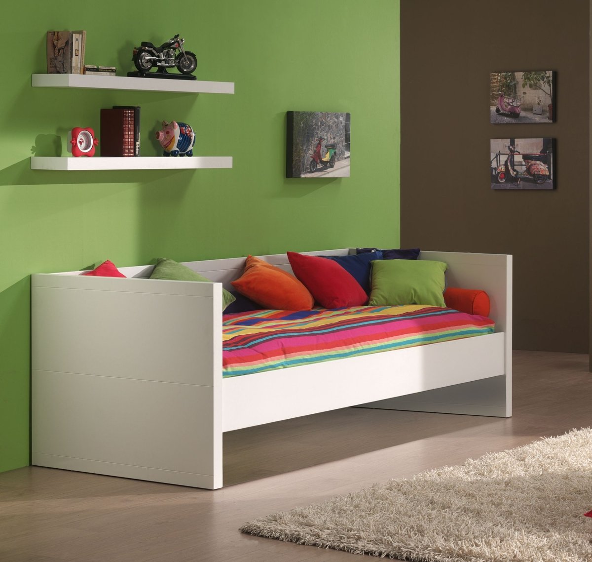 VIPACK - Lit Capitaine LARA 90x200cm Blanc