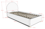 VIPACK - Lit LUNE Stockage 90 X 200 Cm Vert