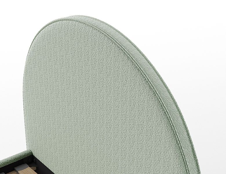 VIPACK - Lit LUNE Stokage 140 X 200 Cm Vert Bouclé