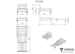 VIPACK - Lit Mezzanine PINO Avec Fauteuil 90 x 200 cm Blanc