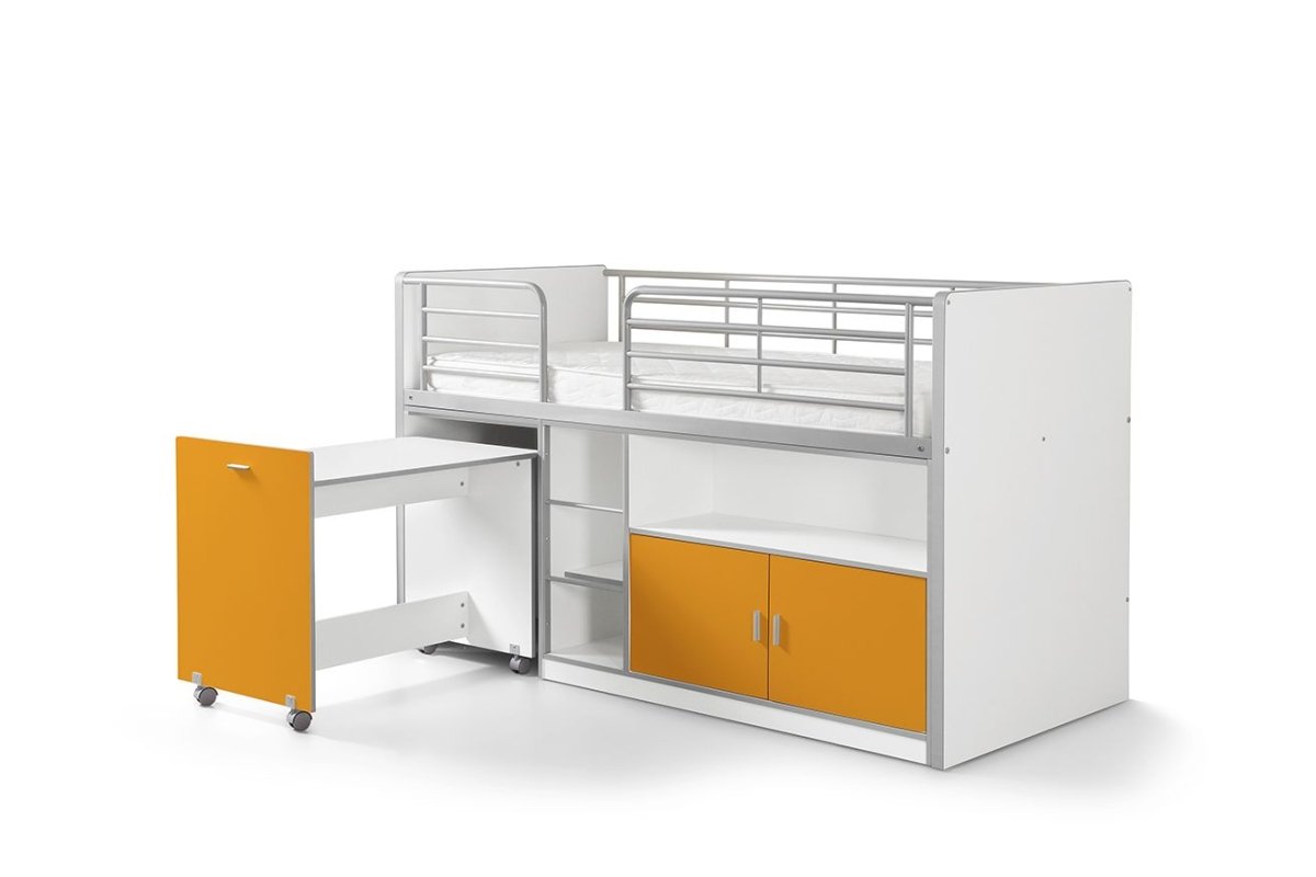 VIPACK - Lit Mi - Hauteur (91) BONNY 90 X 200 Cm Orange