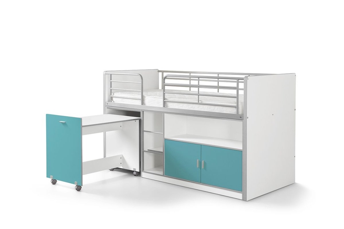 VIPACK - Lit Mi - Hauteur (91) BONNY 90 X 200 Cm Turquoise