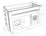 VIPACK - Lit Mi - Hauteur FREYA 90 X 200 Cm Blanc