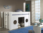 VIPACK - Lit Mi - Hauteur FREYA 90 X 200 Cm Blanc