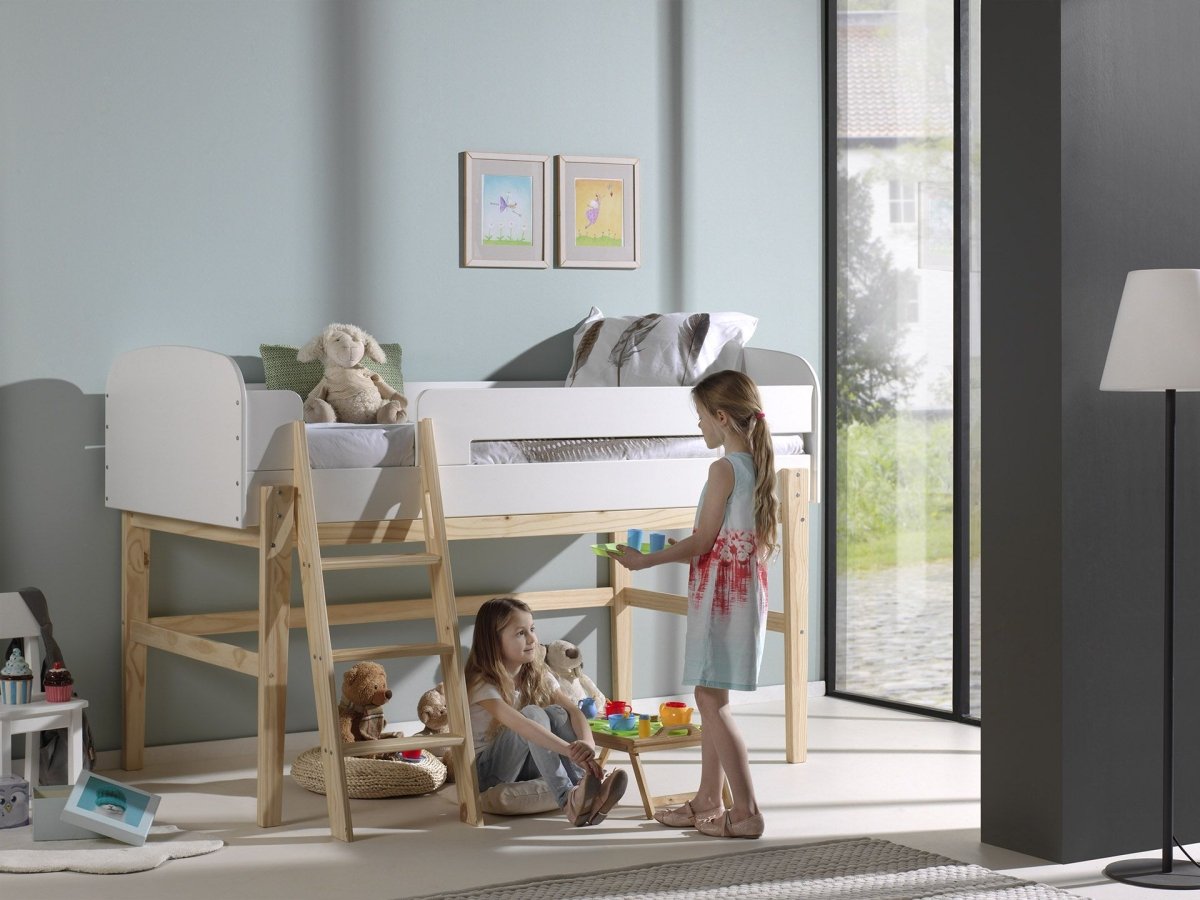 VIPACK - Lit Mi - Hauteur KIDDY 90 X 200 cm Blanc