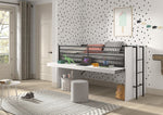 VIPACK - Lit Mi - Hauteur SAM (85) 90 X 200 cm Blanc