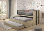 VIPACK - Lit Mi - Hauteur SAM (86) 90 X 200 cm Chêne