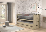 VIPACK - Lit Mi - Hauteur SAM (86) 90 X 200 cm Chêne