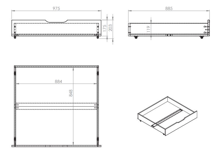 VIPACK - Lit De Famille SCOTT 140 X 200 cm + 90 X 200 cm Blanc