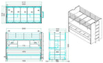 VIPACK - Lit Superposé BONNY 90 X 200 Cm Blanc