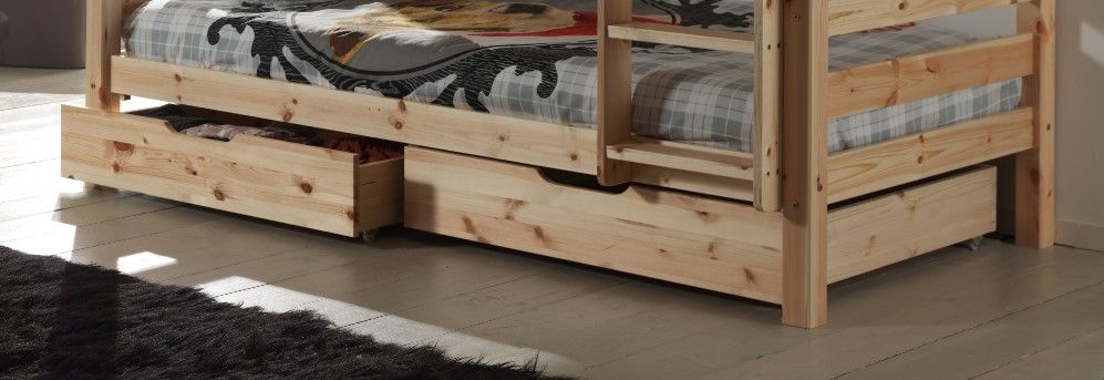 VIPACK - Lit Superposé (H 140cm) PINO 90 x 200 cm Naturel