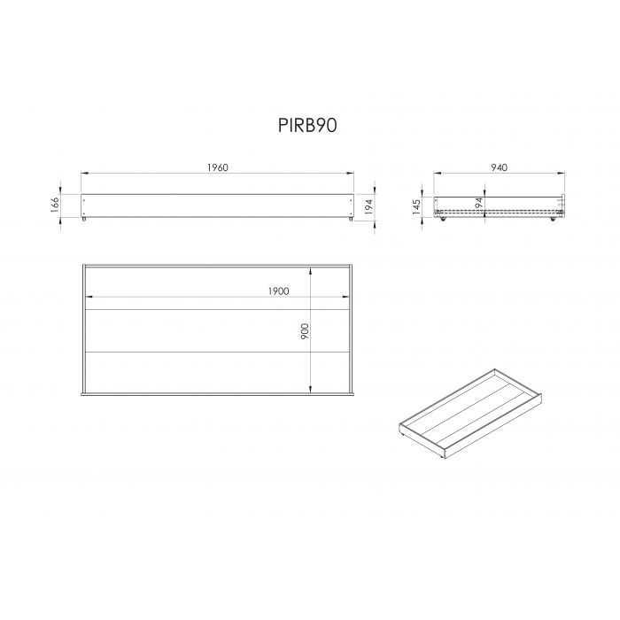 VIPACK - Lit Superposé (H 180cm) PINO 90 x 200 cm Blanc