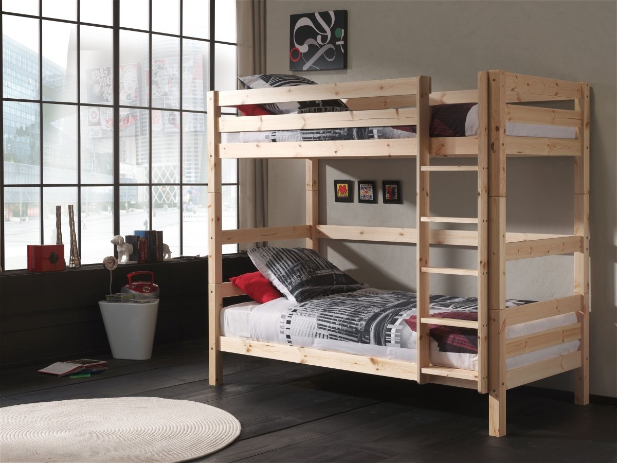 VIPACK - Lit Superposé (H 180cm) PINO 90 x 200 cm Naturel