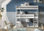 VIPACK - Lit Superposé Triple SCOTT 90x200cm Blanc - Les Petits