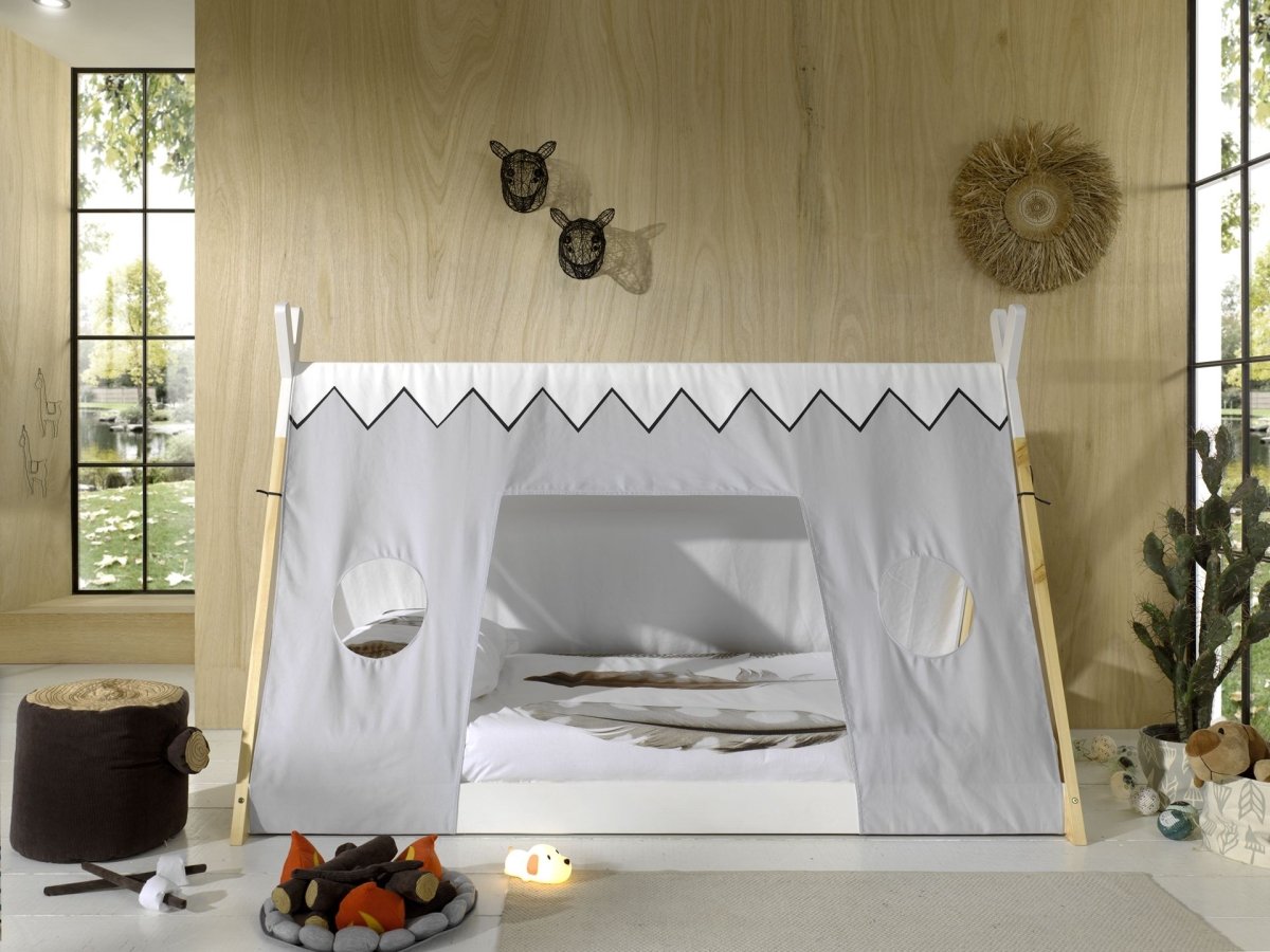 VIPACK - Lit TIPI 90x200cm Blanc + Matelas Basic Cool 10x90x200cm