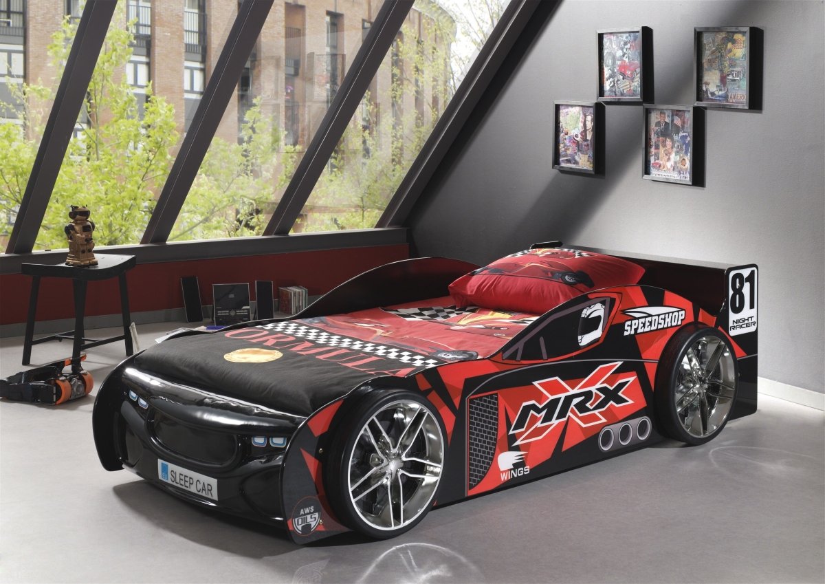 VIPACK - Lit Voiture MRX 90 X 200cm Noir