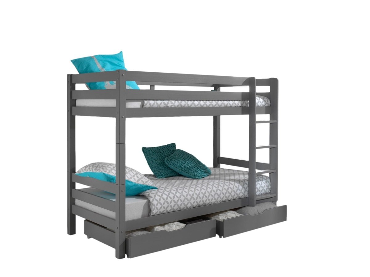 VIPACK - Lit Superposé (H 160cm) PINO 90 X 200 cm Gris