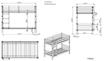 VIPACK - Lit Superposé (H 160cm) PINO 90 X 200 cm Gris