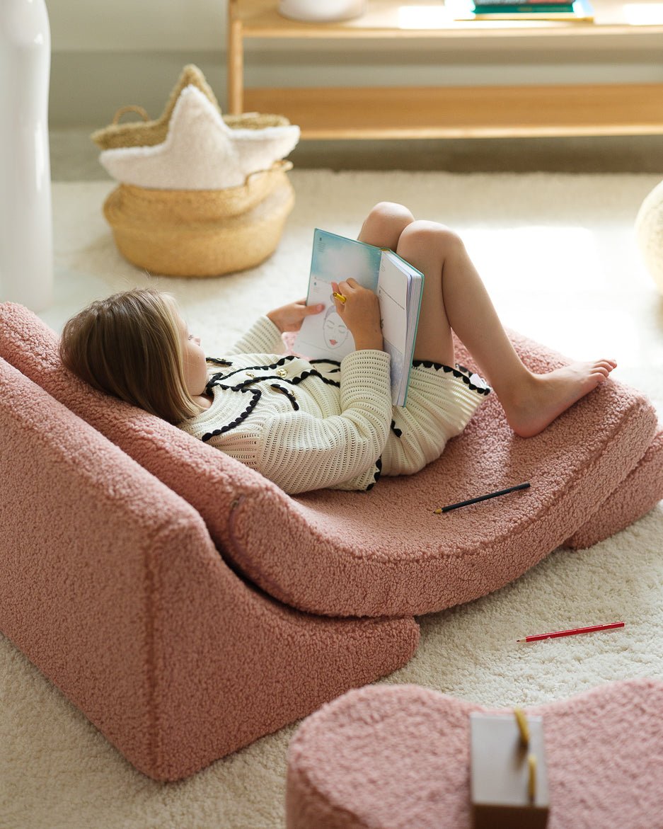 WIGIWAMA - Chaise Lune Molletonné - Rose Goyave