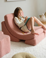 WIGIWAMA - Chaise Lune Molletonné - Rose Goyave