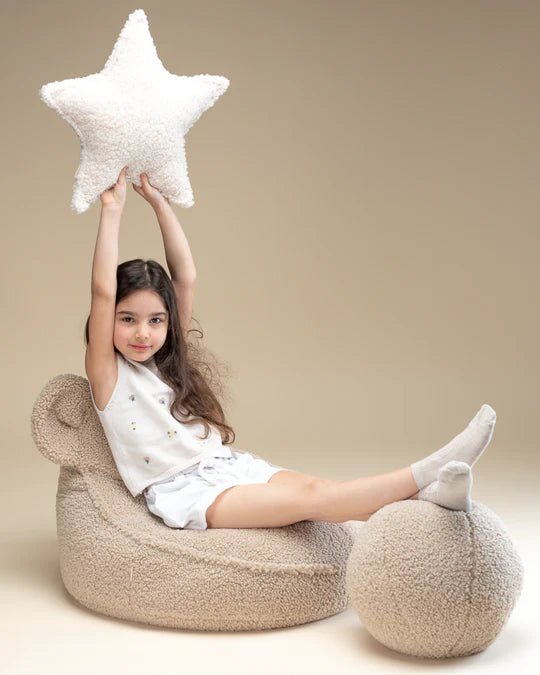 WIGIWAMA - Coussin Boule Molletonné - Biscuit