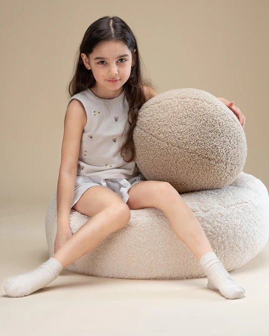 WIGIWAMA - Coussin Boule Molletonné - Biscuit