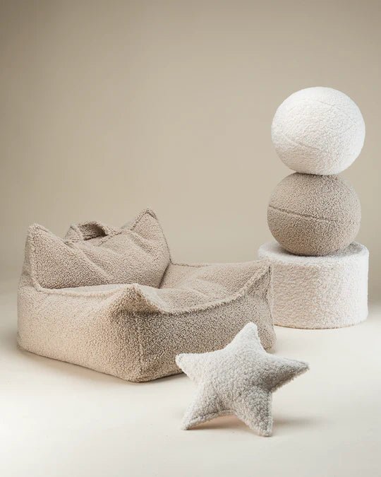 WIGIWAMA - Coussin Boule Molletonné - Biscuit