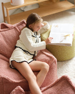 WIGIWAMA - Fauteuil Pouf Molletonné - Rose Goyave