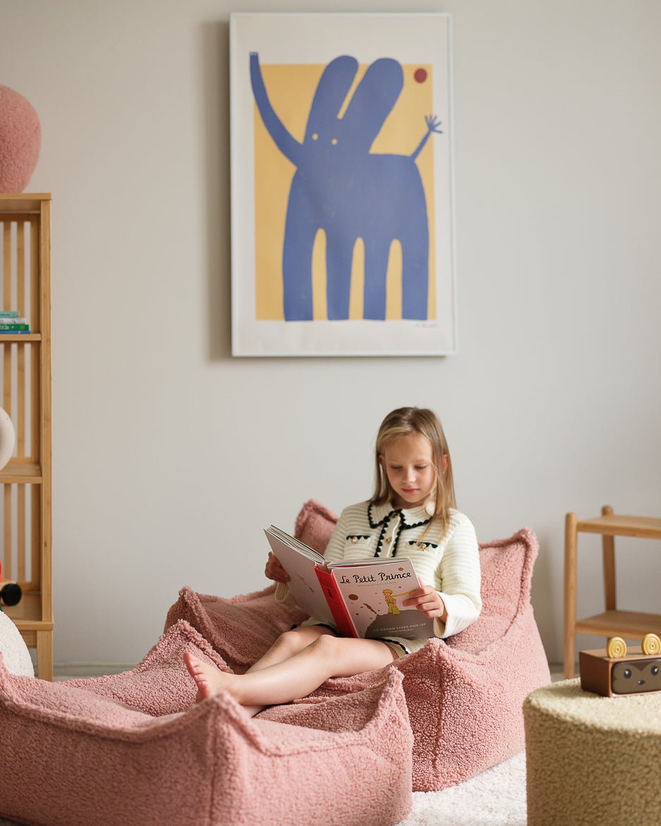 WIGIWAMA - Fauteuil Pouf Molletonné - Rose Goyave