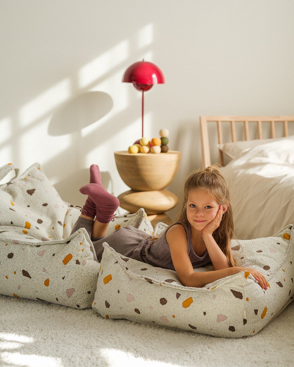 WIGIWAMA - Pouf Carré Terrazzo - Marbre