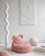 WIGIWAMA - Pouf Ours Molletonné - Rose Goyave