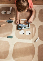 BLEUU - STUDIO - Tapis Enfant Bidules Beige 100 x 130 Cm