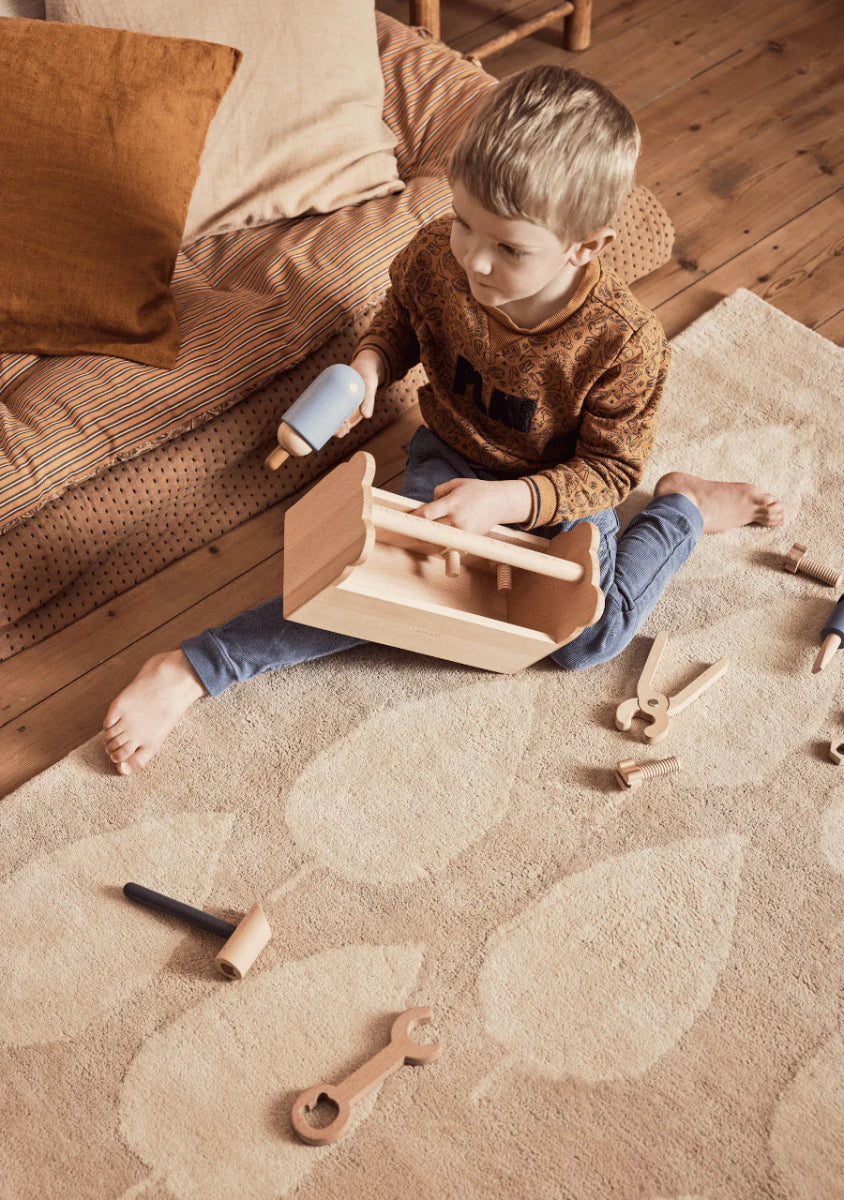 BLEUU - STUDIO - Tapis Enfant Forêt Beige 120 x 170 Cm