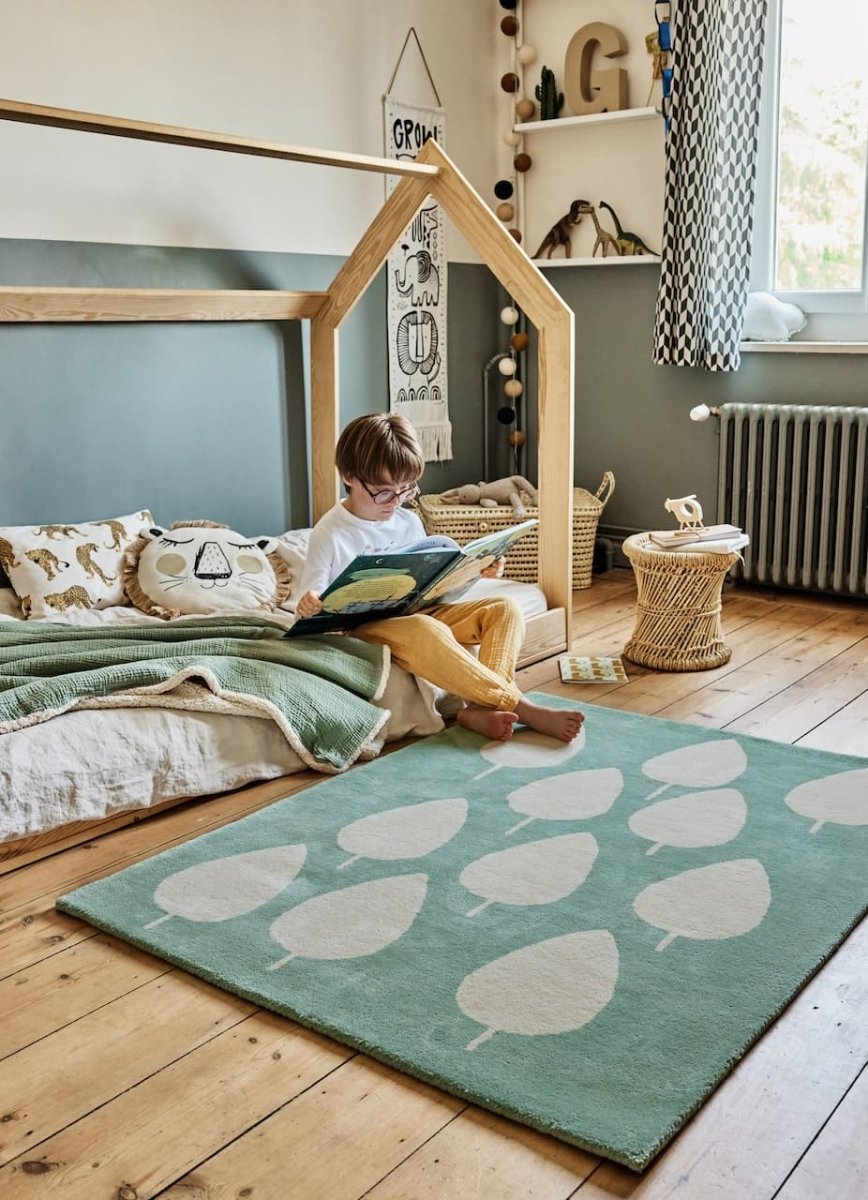 BLEUU - STUDIO - Tapis Enfant Forêt Vert 100 x 130 Cm