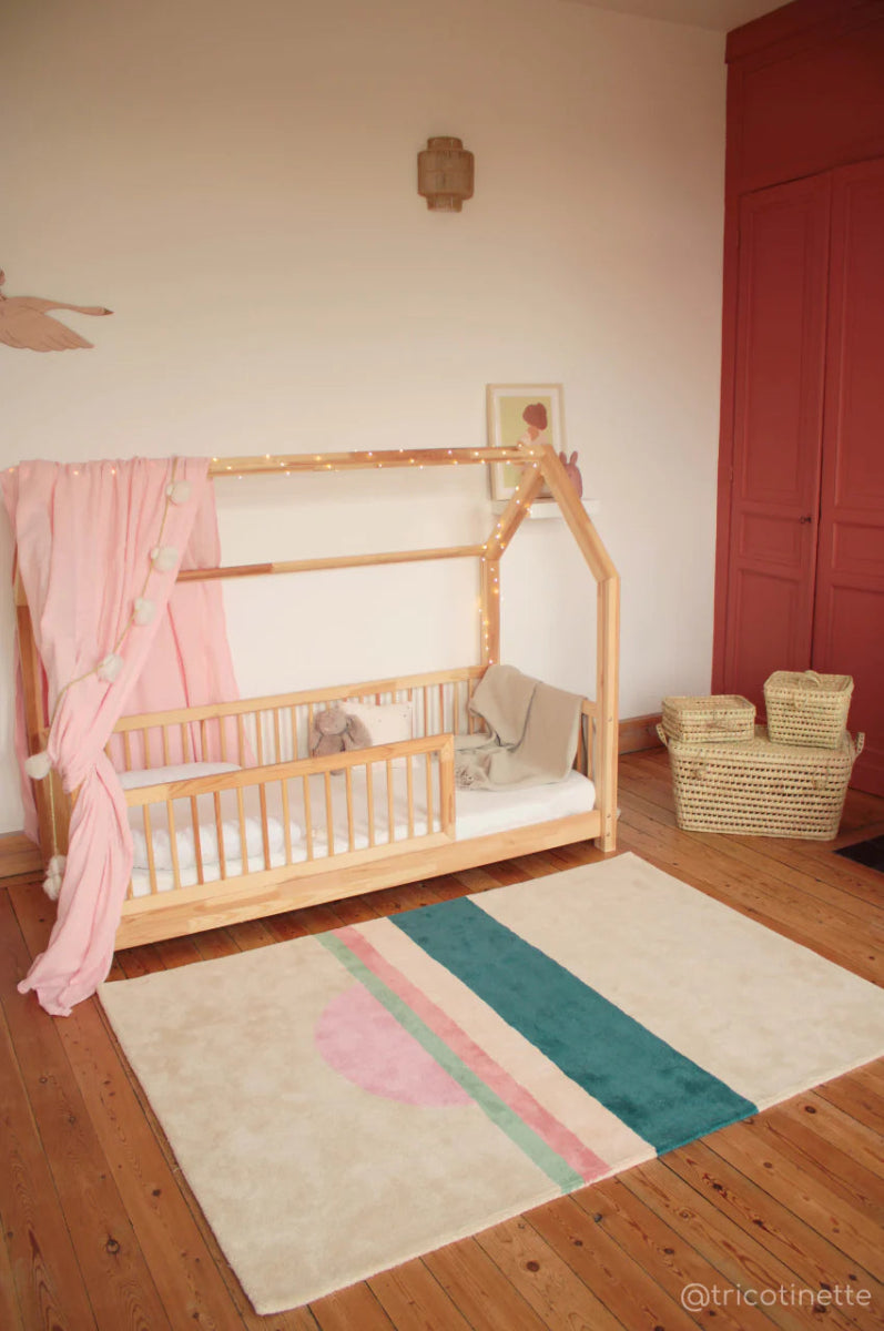 BLEUU - STUDIO - Tapis Enfant Sunset Rose/vert 120 x 170 Cm