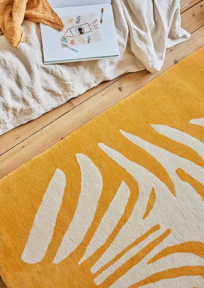 BLEUU - STUDIO - Tapis Enfant Zebre Abricot 100 x 130 Cm