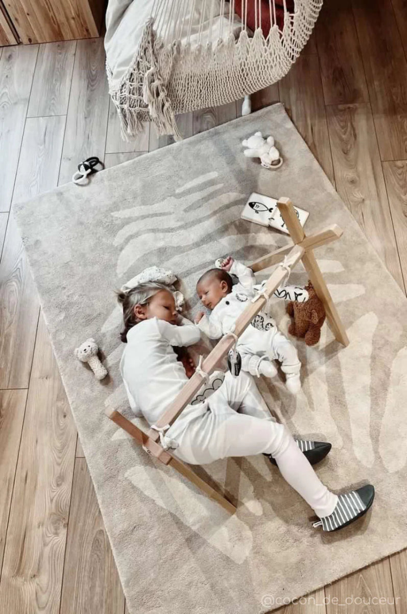 BLEUU - STUDIO - Tapis Enfant Zebre Beige 100 x 130 Cm