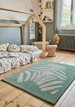 BLEUU - STUDIO - Tapis Enfant Zebre Vert 120 x 170 Cm