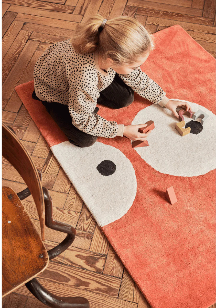 BLEUU - STUDIO - Tapis Enfant Zoeils Terracotta 100 x 130 Cm
