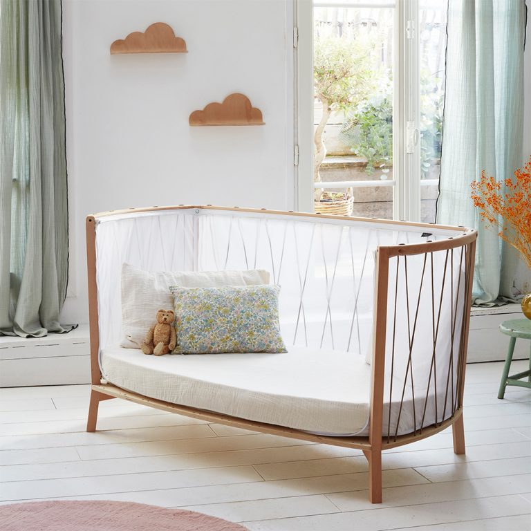 CHARLIE CRANE - Lit KIMI 120 Avec Matelas Coco Naturel + Surmatelas + Lacets Desert