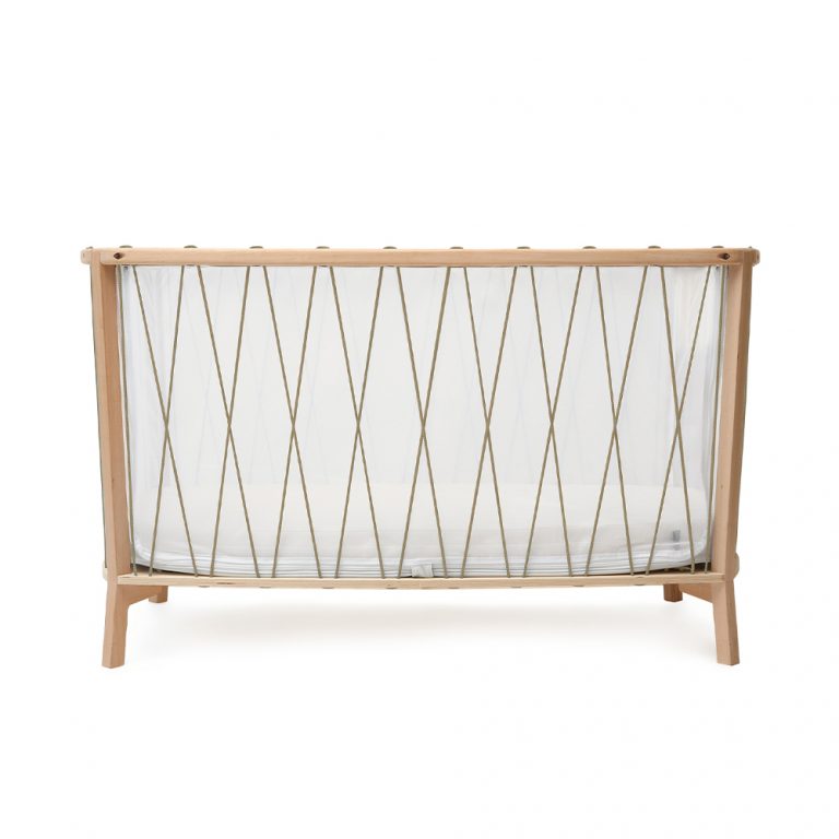 CHARLIE CRANE - Lit KIMI 120 Avec Matelas Coco Naturel + Surmatelas + Lacets Hazelnut
