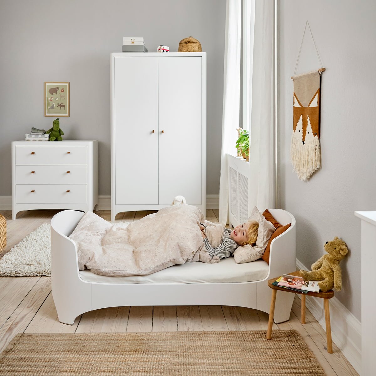 LEANDER - Lit Bébé - Junior Évolutif, Classic 0 - 7 Ans, Blanc