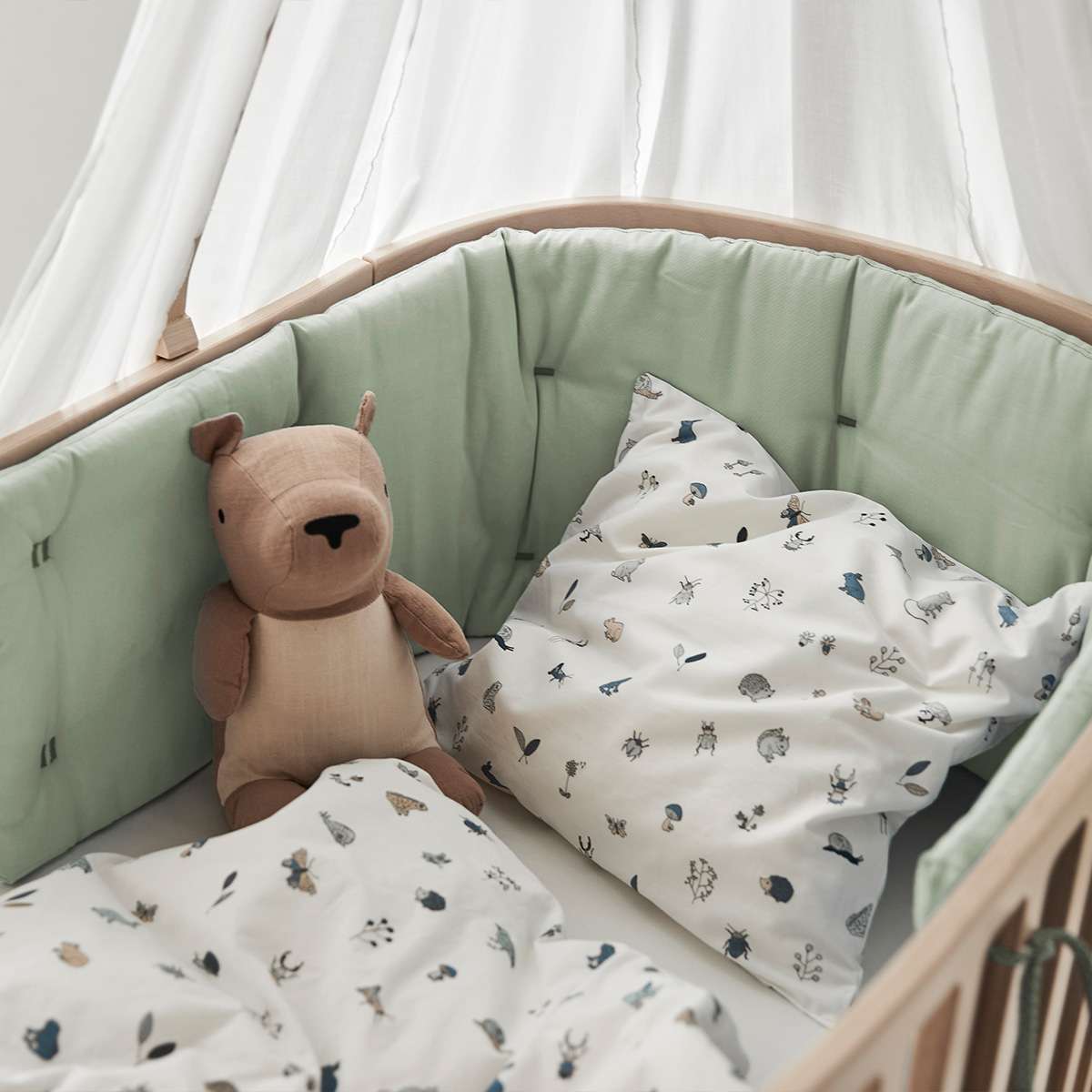LEANDER - Lit Bébé - Junior Évolutif, Classic, Cérusé