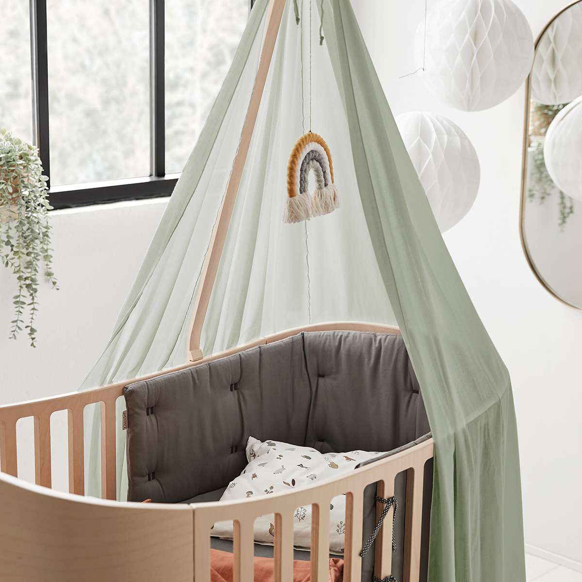 LEANDER - Lit Bébé - Junior Évolutif, Classic, Cérusé